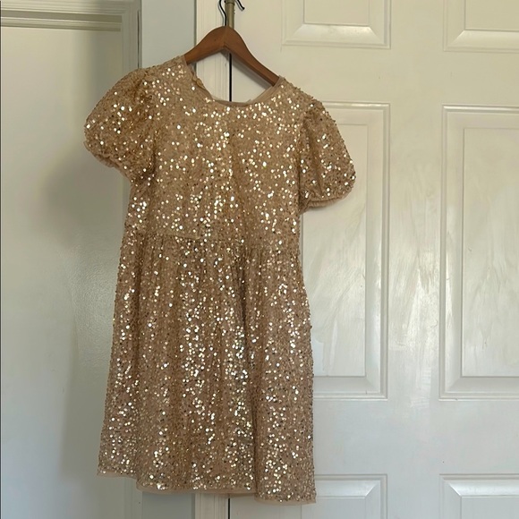 Sparkling Gold Kids Dress - Picture 1 of 2
